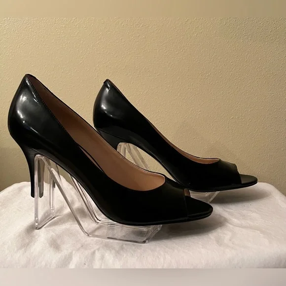 Cole Haan Shoes Cole Haan Black Patent Leather Peep Toe Pumps